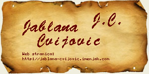 Jablana Cvijović vizit kartica